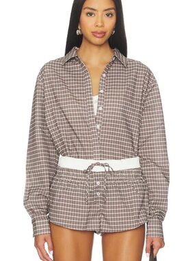 Lioness x Revolve Nirvana Shirt & Short Set Brown